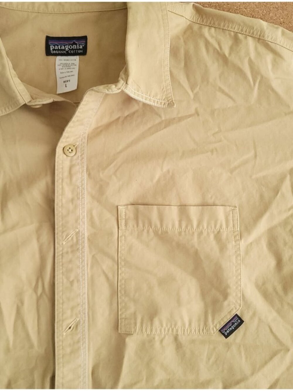 Workwear Patagonia Organic Cotton Short Sleeve Heavyweight Button Down (Size L)